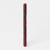 Geruite Monogram Kerst Rode Buffel Plaid iPhone Hoesje (Rechterkant)