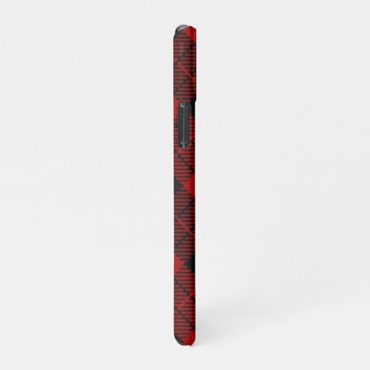Geruite Monogram Kerst Rode Buffel Plaid iPhone Hoesje (Rechterkant)
