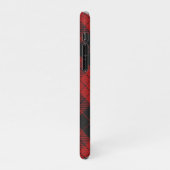 Geruite Monogram Kerst Rode Buffel Plaid iPhone Hoesje (Linkerkant)