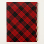 Geruite Monogram Kerst Rode Buffel Plaid Planner (Achterkant)