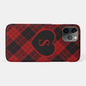 Geruite Monogram Kerst Rood Buffalo Plaid Case-Mate iPhone Case (Achterkant (horizontaal))