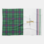 Geruite Monogram Script Schotland Rustic Op Maat Theedoek (Horizontaal)