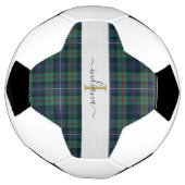 Geruite Monogramnaam Initiaal Feminin Voetbal (Gedraaid)
