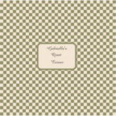 Geruite Mos Groen en Beige Rustige Hoek Quote Sticker (Voorkant)