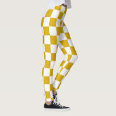 Geruite mosterd geel en wit leggings (Rechts)
