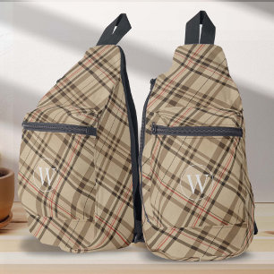 geruite motief monogram geruit sling bag