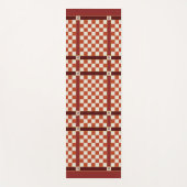 Geruite naam Initiaal Monogram Rust Sinaasappel Yogamat (Voorkant)