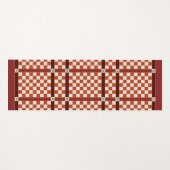 Geruite naam Initiaal Monogram Rust Sinaasappel Yogamat (Voorkant (horizontaal))