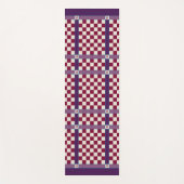 Geruite naam Initiaal Monogram Violet Berry Yogamat (Voorkant)