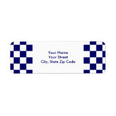 Geruite Navy en White retour adreslabel Etiket (Voorkant)