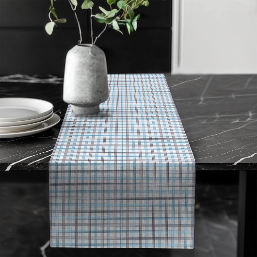 Geruite Navy Table Runner voor Keuken of Feest Lange Tafelloper