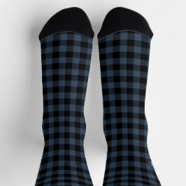 Geruite Navy & Witte Initiële Monogram Soks Sokken