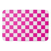 Geruite neon roze en wit badmat (Voorkant)