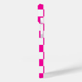 Geruite neon roze en wit Case-Mate iPhone case (Achterkant / Links)