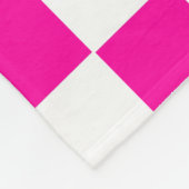 Geruite neon roze en wit fleece deken (Hoek)