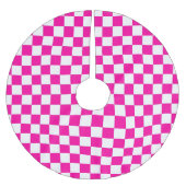 Geruite neon roze en wit kerstboom rok (Voorkant)