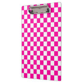 Geruite neon roze en wit klembord (Links)