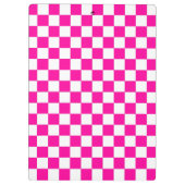 Geruite neon roze en wit klembord (Achterkant)