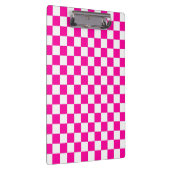 Geruite neon roze en wit klembord (Rechts)