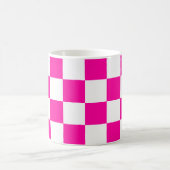 Geruite neon roze en wit koffiemok (Center)