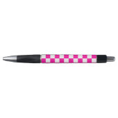 Geruite neon roze en wit pen (Voorkant)