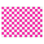 Geruite neon roze en wit tafelkleed (Voorkant (Horizontaal))