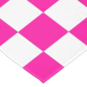 Geruite neon roze en wit tafelkleed (Gekanteld)