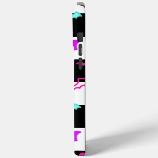 Geruite neonvleermuizen Case-Mate iPhone case (Achterkant / Links)