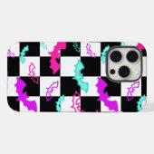 Geruite neonvleermuizen iPhone hoesje (Achterkant horizontaal)