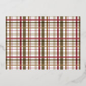 geruite ouderwetse kerst folie feestdagenkaart (Achterkant)