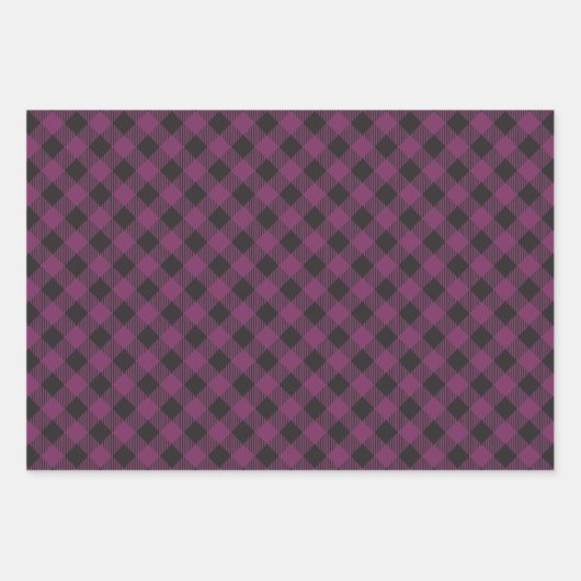 Geruite Paarse Buffalo Plaid Inpakpapier Vel (Voorkant 2)