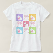 Geruite paashaas met roze strikken