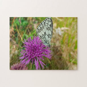 Geruite parelmoervlinder legpuzzel
