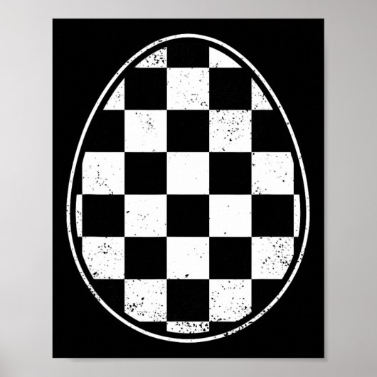 Geruite Pasen Ei Race Auto Gamer Grappig Retro Pa Poster (Voorkant)