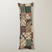Geruite Patchwork Beschermhoes Lichaamskussen (Achterkant (Verticaal))