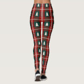 Geruite patchwork kerstboom patroon leggings (Achterkant)