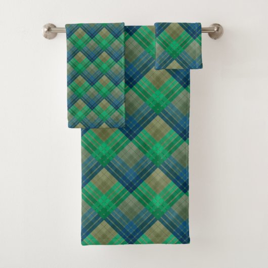 Geruite patroon met zigzagkleuring bad handdoek (Insitu)