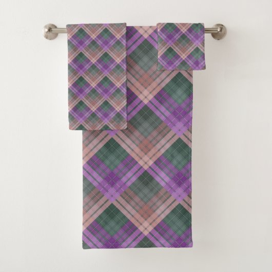 Geruite patroon met zigzagkleuring bad handdoek (Insitu)