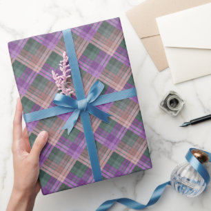 Geruite patroon met zigzagkleuring cadeaupapier