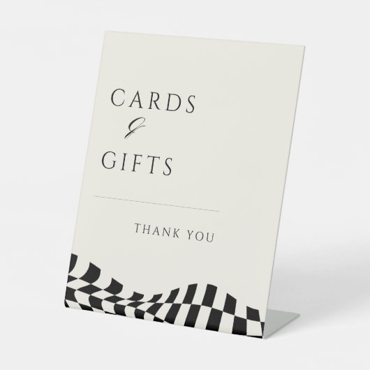  geruite patroonkaarten en huwelijkscadeaus reclamebord met voetstuk (Voorkant)