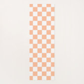 Geruite perzik witte geometrische retro monogram yogamat (Achterkant)