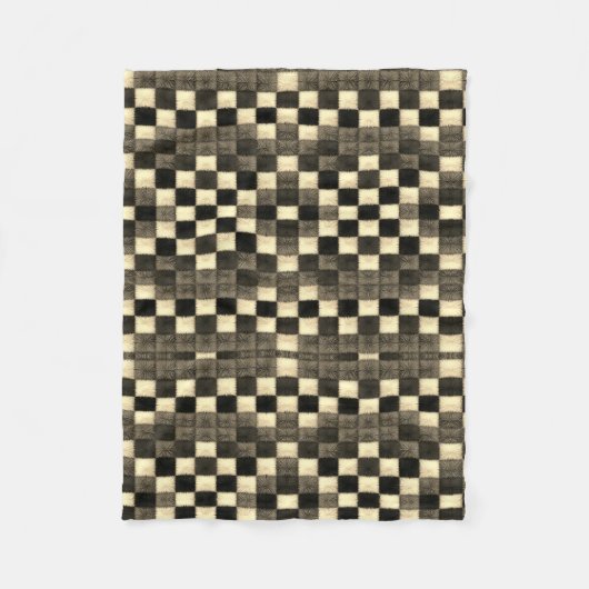 Geruite Pixelpatroon Dekbed Fleece Deken (Voorkant)