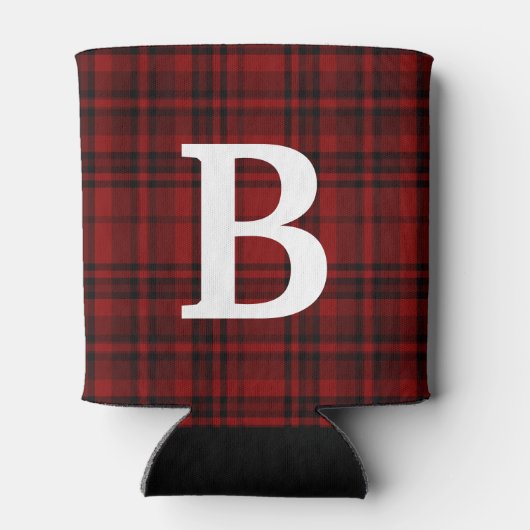 GERUITE PLAID ZWART ROOD TYPOGRAFIE AANPASSEN BLIKJESKOELER (Achterkant)