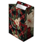 Geruite Plaid Zwart-witte wijn Gift Bag Medium Cadeauzakje (Achterkant Gekanteld)