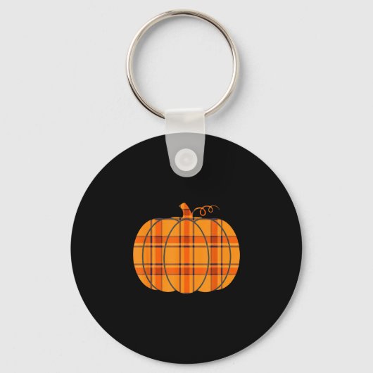 Geruite pompoen halloween thanksgiving herfst deco sleutelhanger (Voorkant)