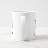 Geruite pompoen herfstbladeren kunst grote koffiekop (Achterkant)