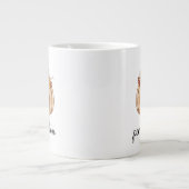 Geruite pompoen herfstbladeren kunst grote koffiekop (Voorkant)