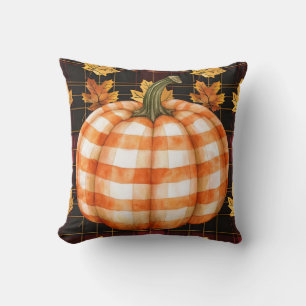Geruite pompoen op Fall Leaves Pillow Kussen