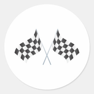 geruite racevlaggen grafisch ronde sticker