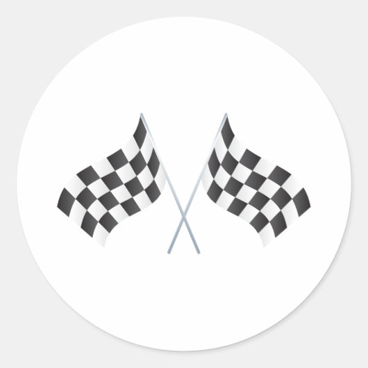 geruite racevlaggen grafisch ronde sticker (Voorkant)